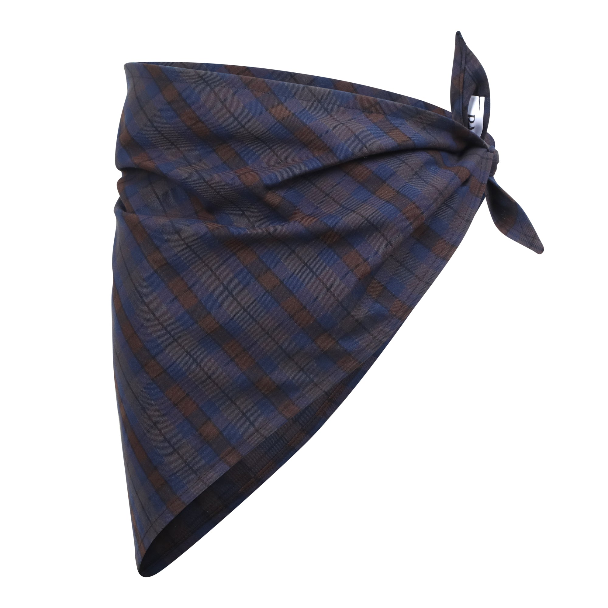 PLAID SCARF - DARK BLUE