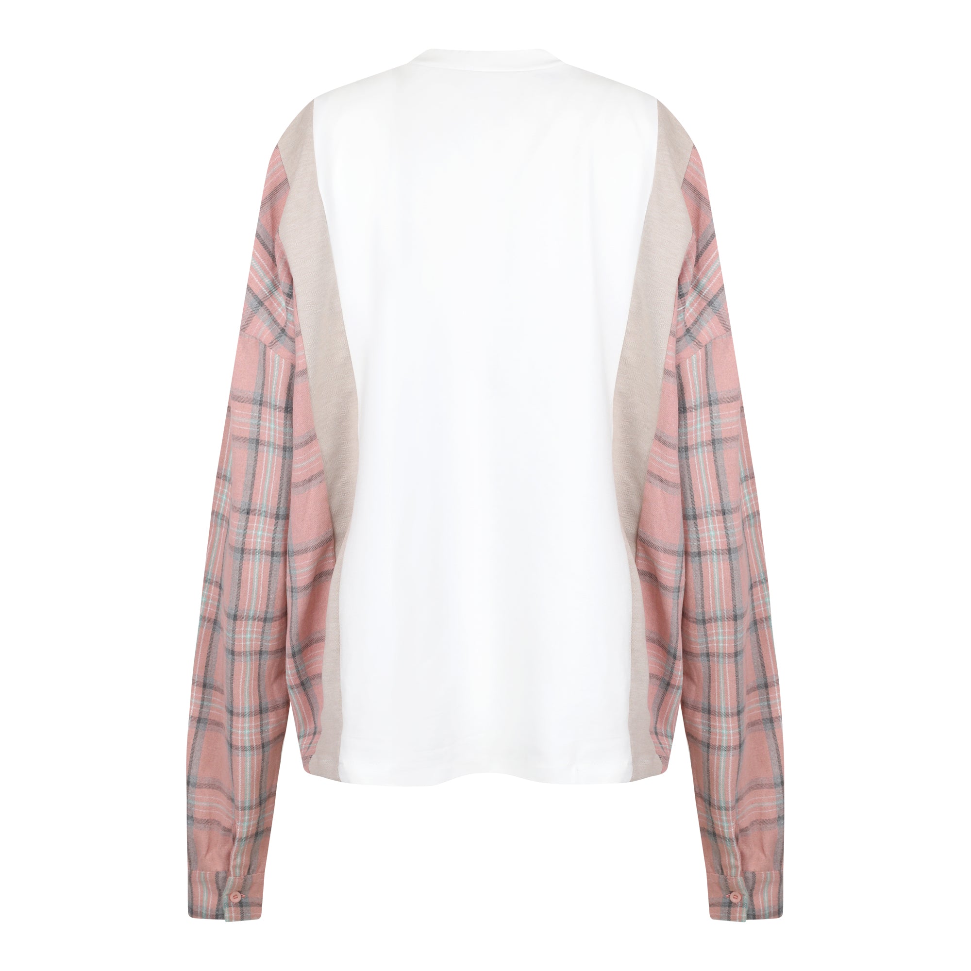 PLAID SLEEVE SHIRT PINK