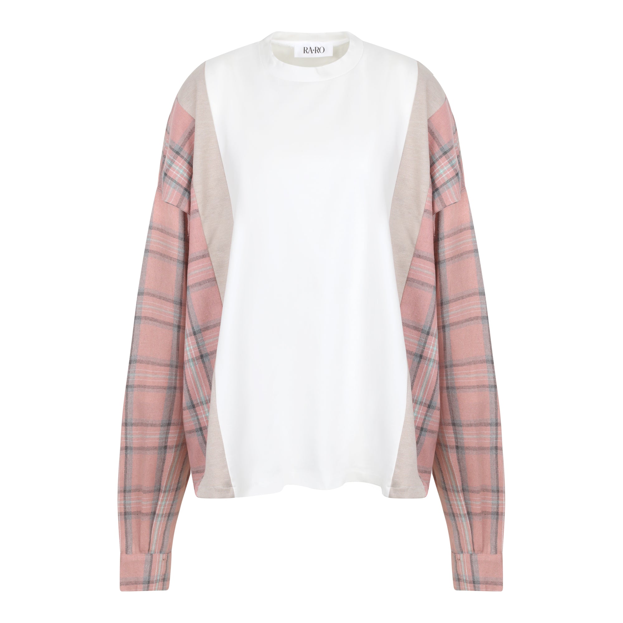 PLAID SLEEVE SHIRT PINK