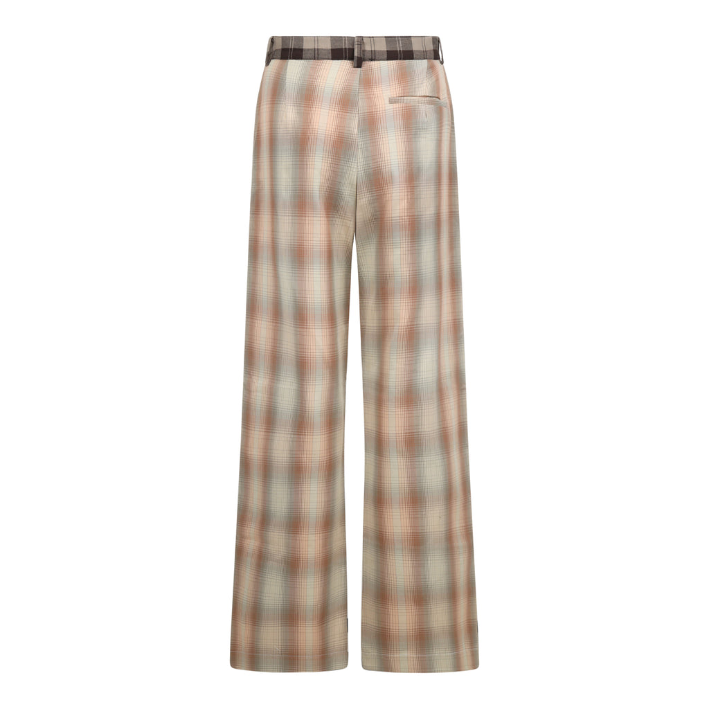 PLAID TAILORED PANTS - ORANGE