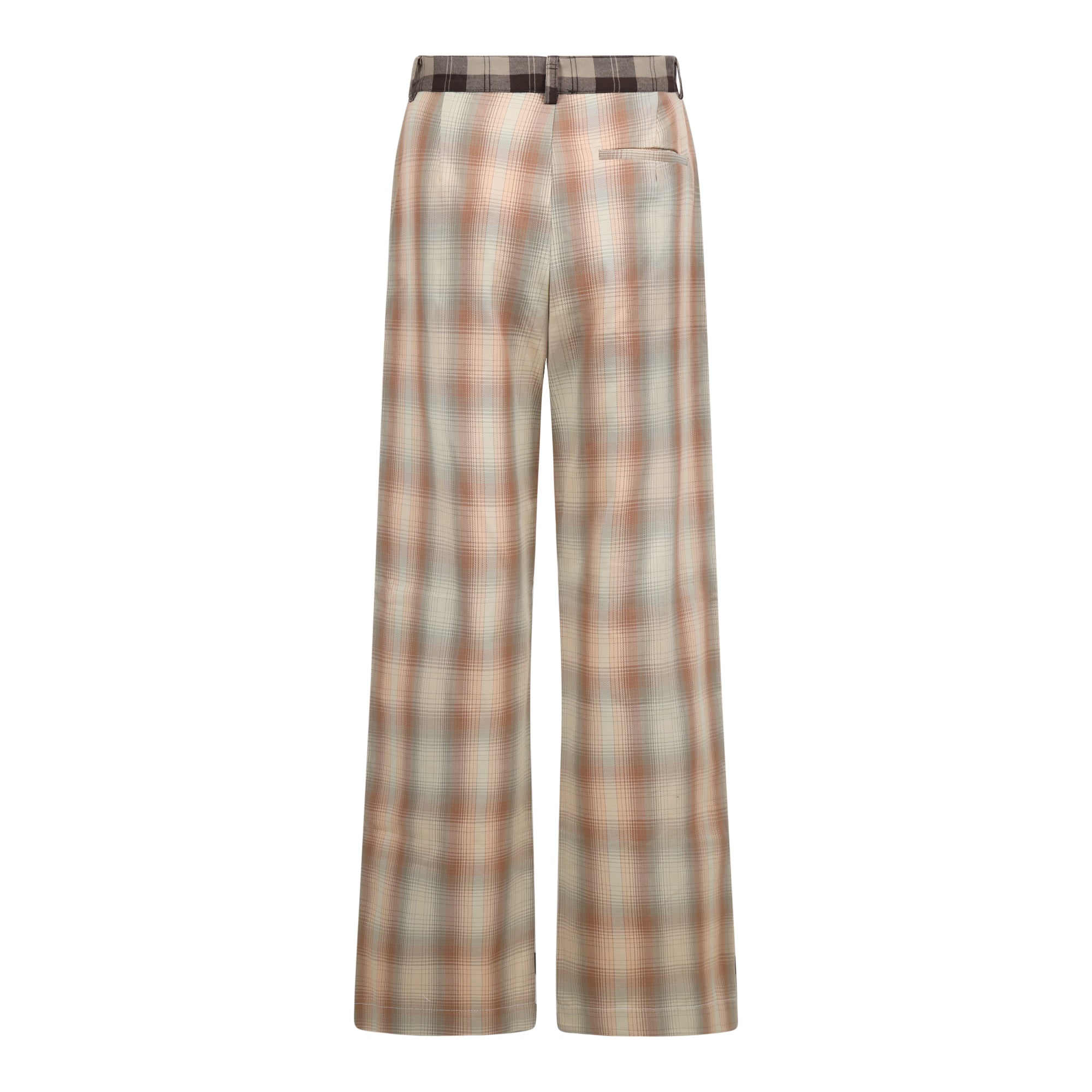 PLAID TAILORED PANTS - ORANGE