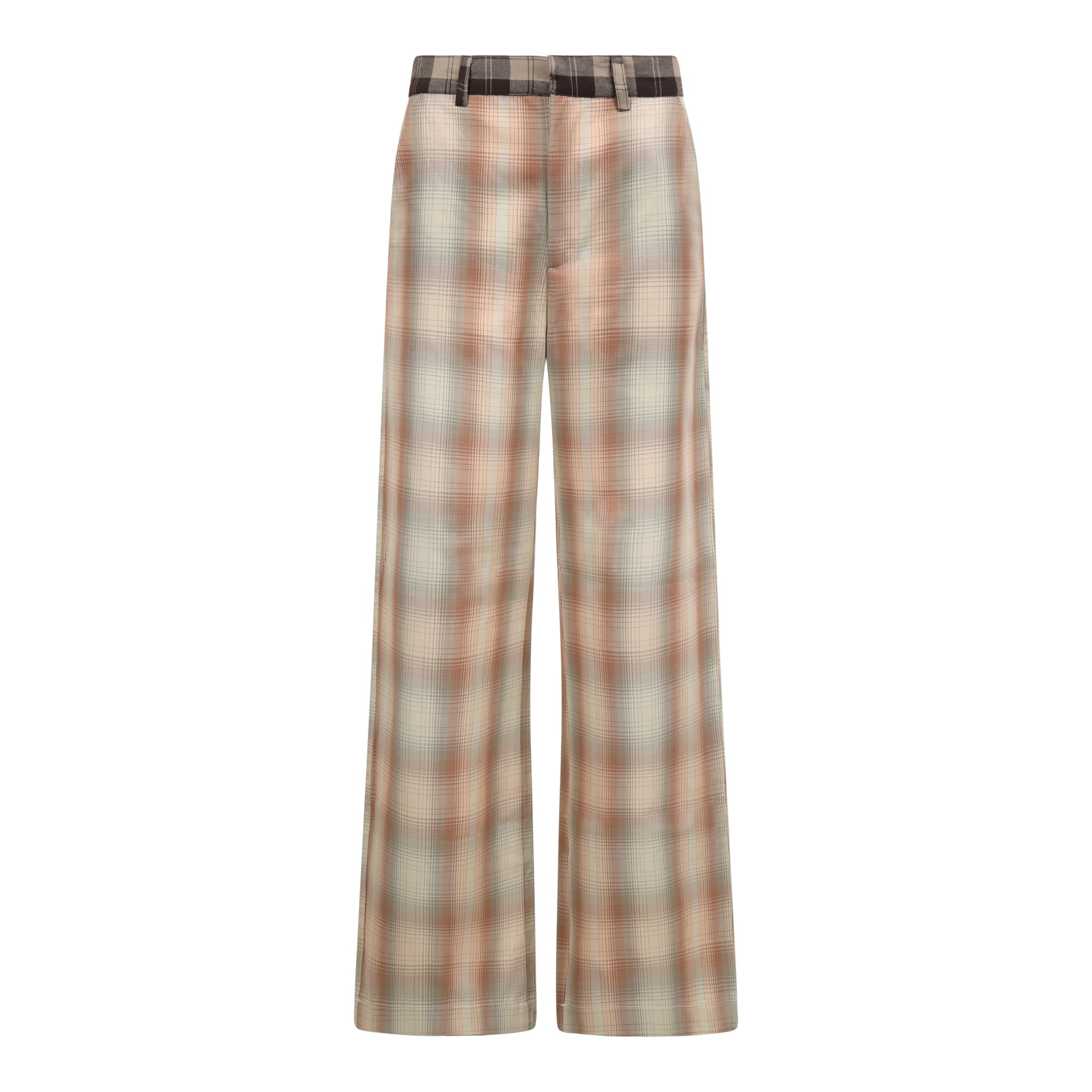 PLAID TAILORED PANTS - ORANGE