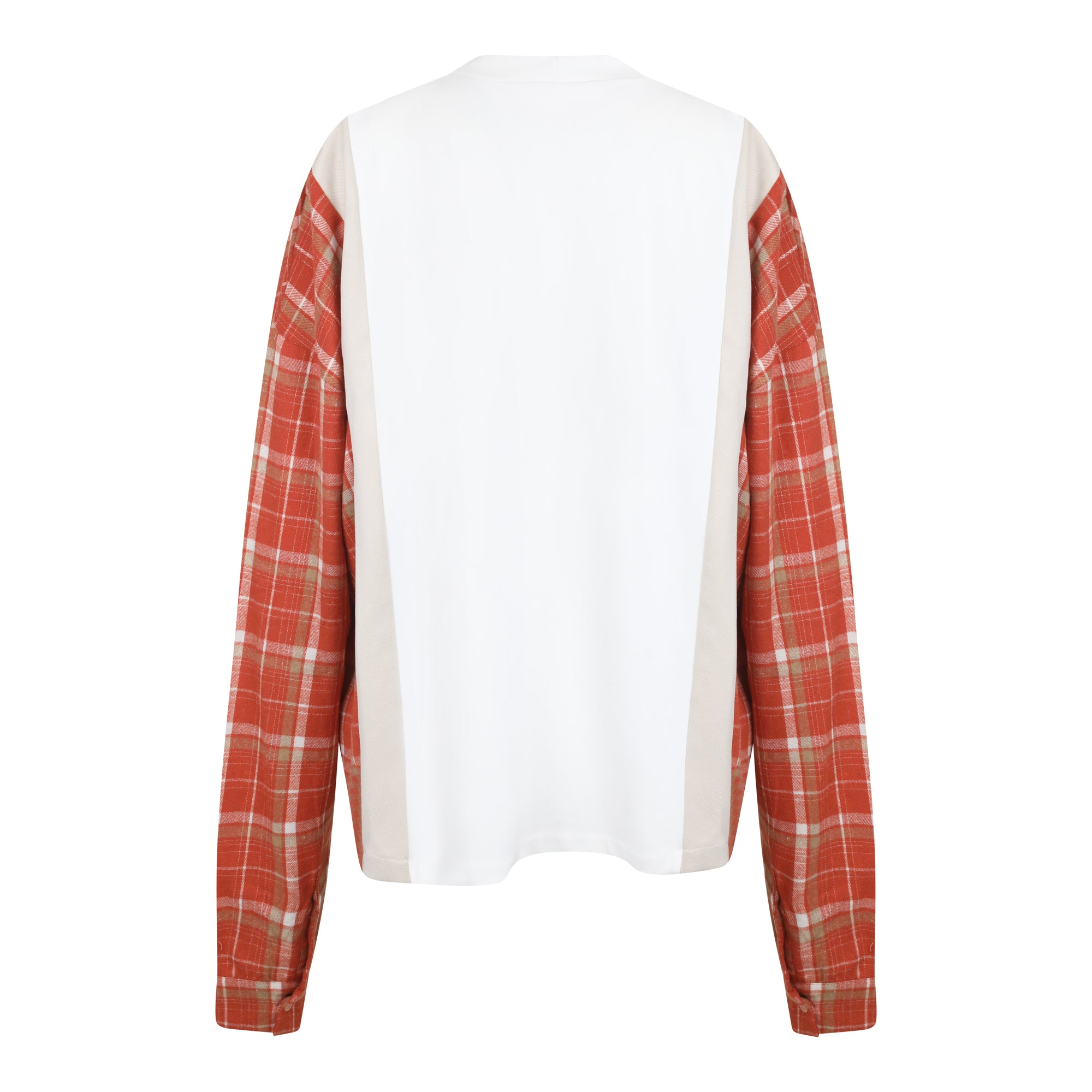 PLAID SLEEVE SHIRT - ORANGE