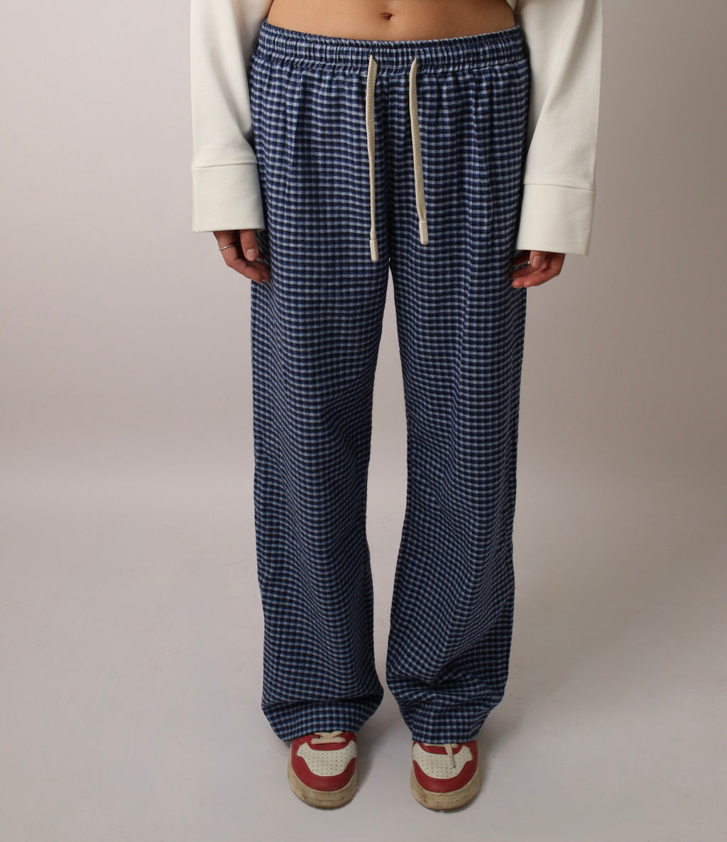 CONTRAST POCKET PANTS - BLUE
