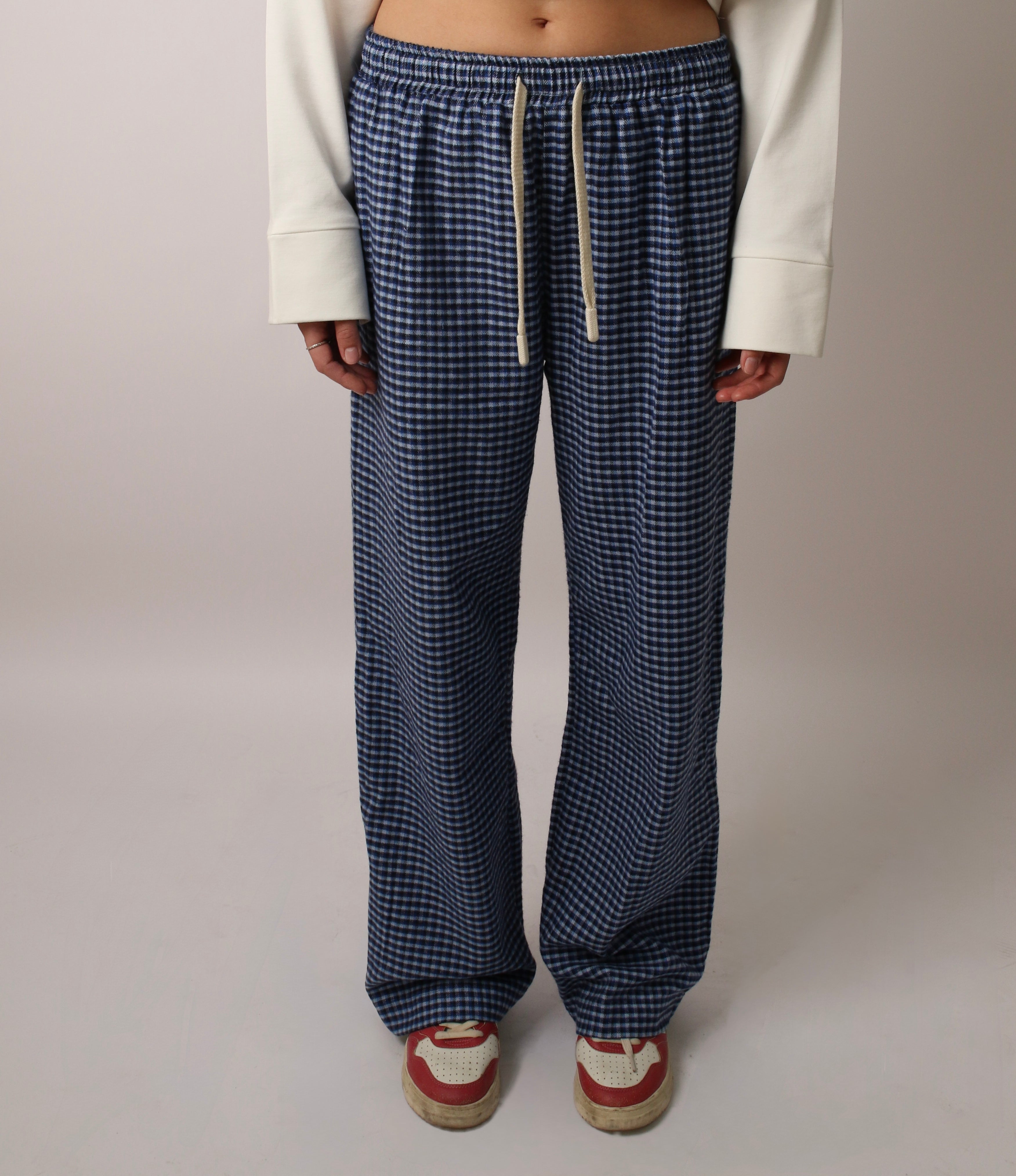 CONTRAST POCKET PANTS - BLUE