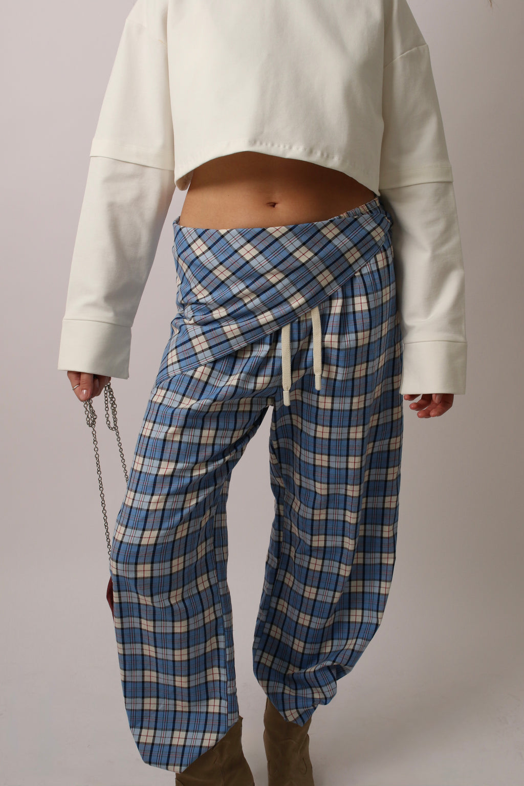CONTRAST POCKET PANTS - SKY BLUE